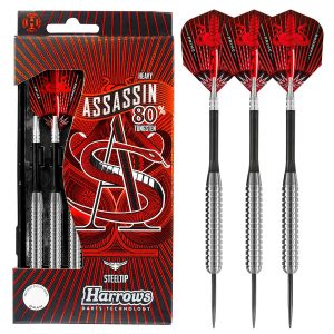 Harrows Assassin 80% Tungsten Red Steel Tip Darts