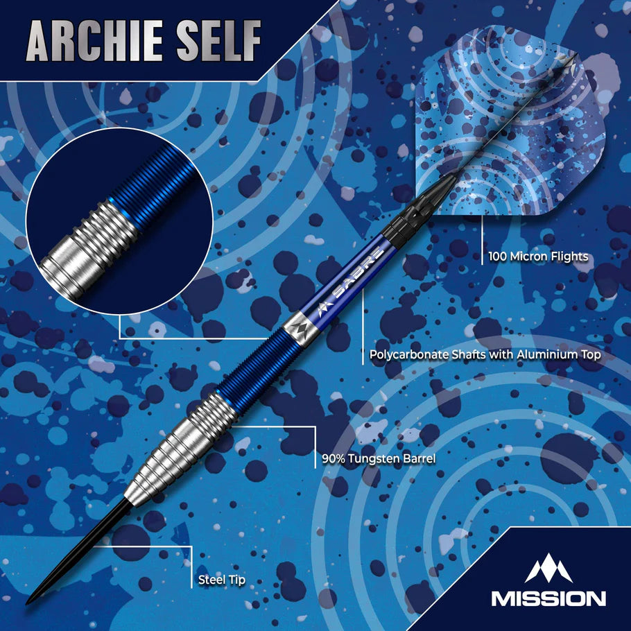 Mission Archie Self 90% Tungsten Steel Tip Darts - Image 4