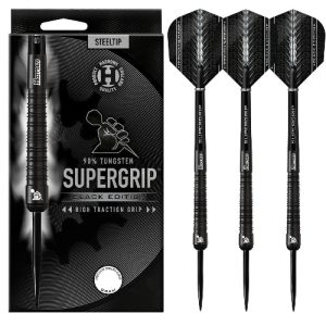 Harrows Super Grip Black 90% Tungsten Steel Tip Darts
