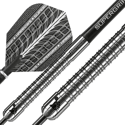 Harrows Super Grip Silver 90% Tungsten Steel Tip Darts - Image 2
